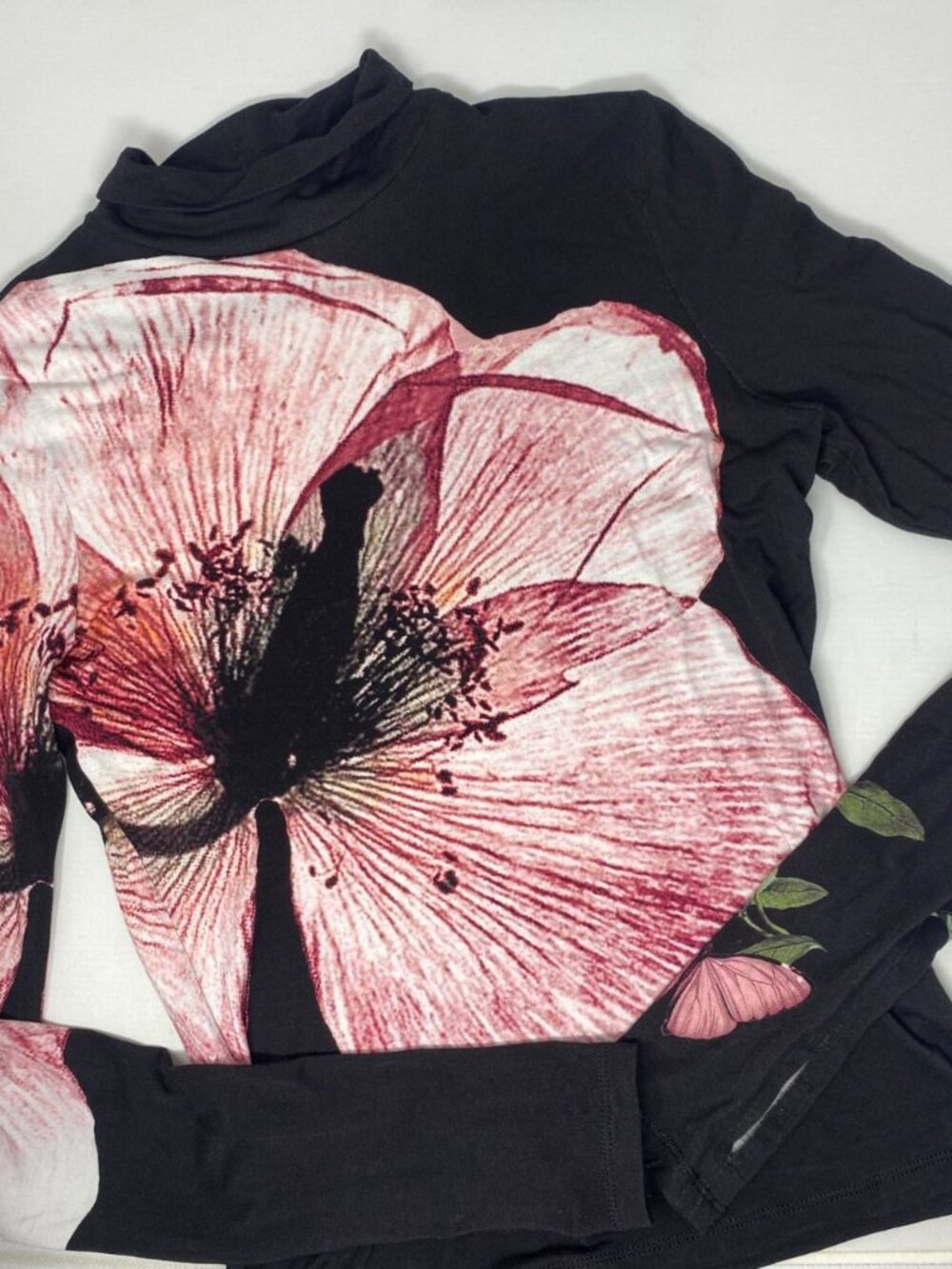 Alice + Olivia Delaina Luna Floral Turtleneck Top Small - Picture 7 of 12